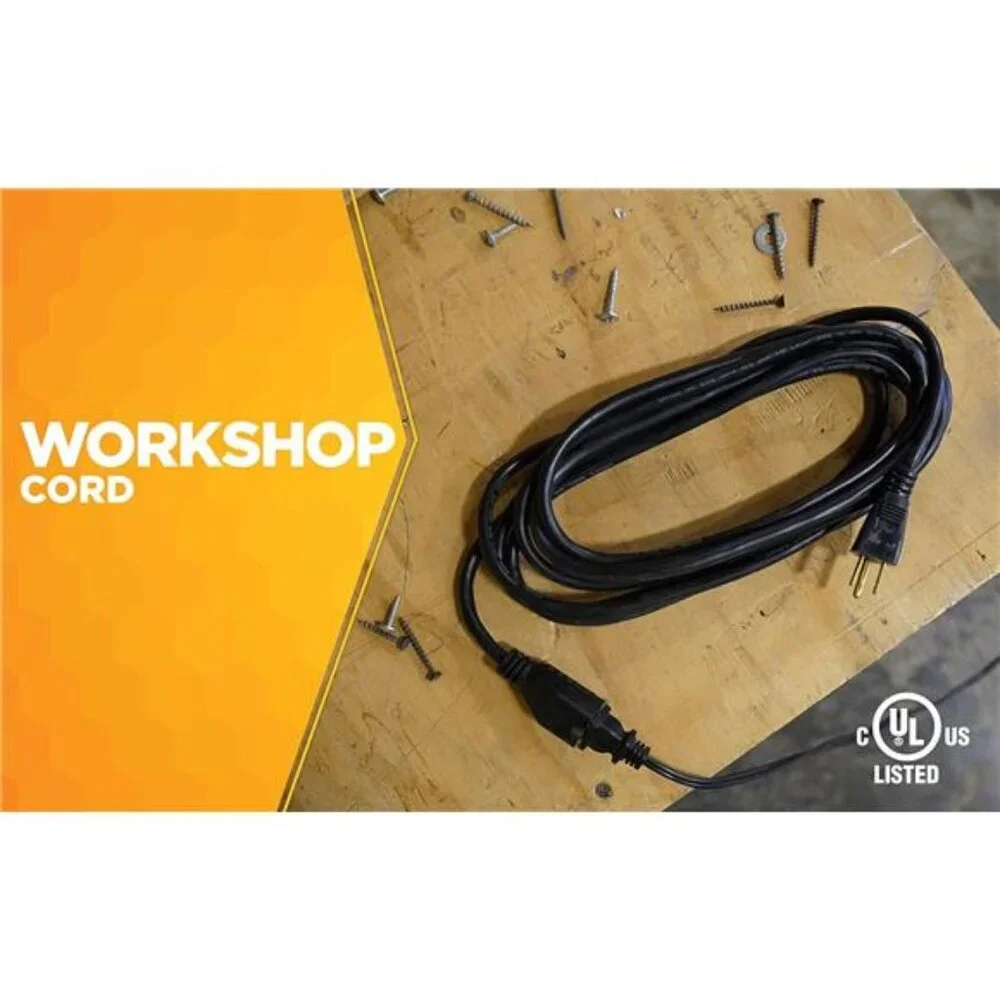 Woods Indoor Extension Cord, 15 Ft 16 Gauge 3 Prong,Garage & Workshop Power Cord